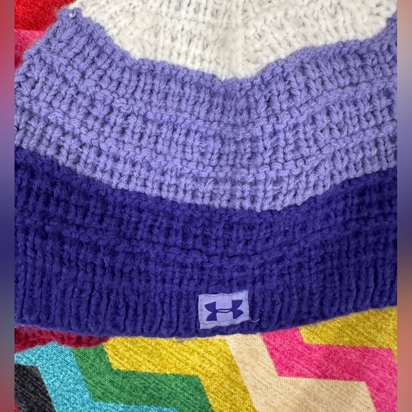 (2) Under Armour Stria Beanie Purple Pink Mesh Lining Cozy Warm - Picture 3 of 11